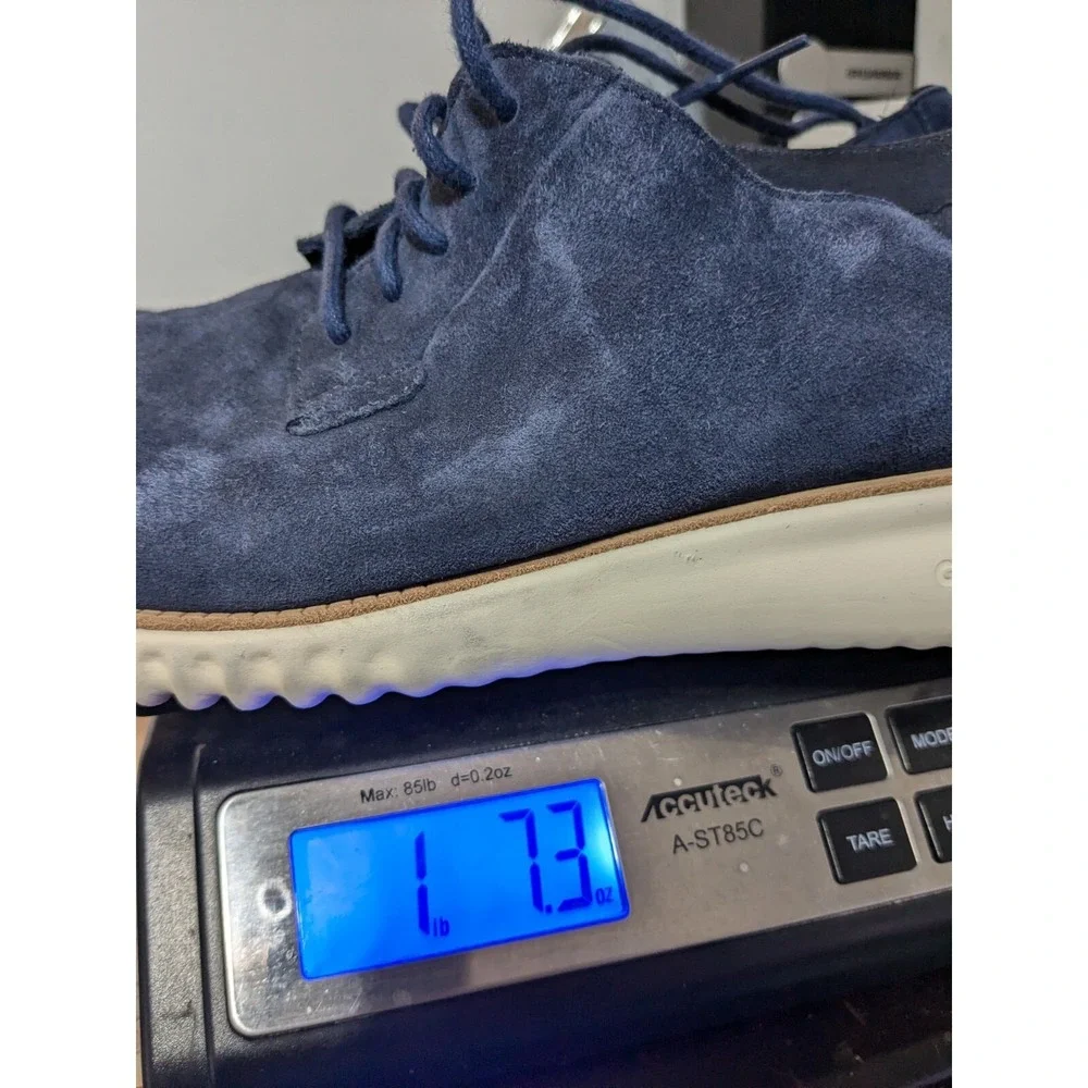 COLE HAAN 2.ZEROGRAND Men 10.5 M Plain Toe Oxford Marine Blue Suede Ivory C25237
